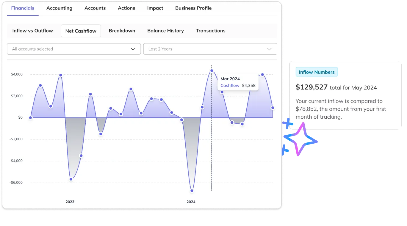 Snapshot of a small business owner's financials